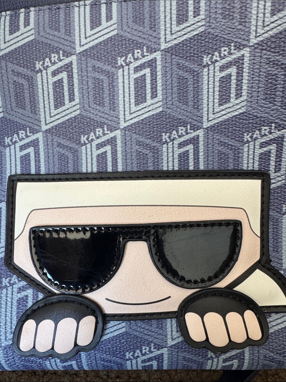 Karl Lagerfeld Purple/Blue Logo Jacquard Satchel with Icon Patch - Picture 4 of 9